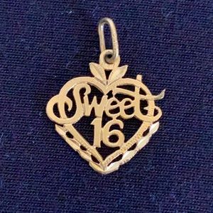 14K Yellow Gold Sweet 16 Charm